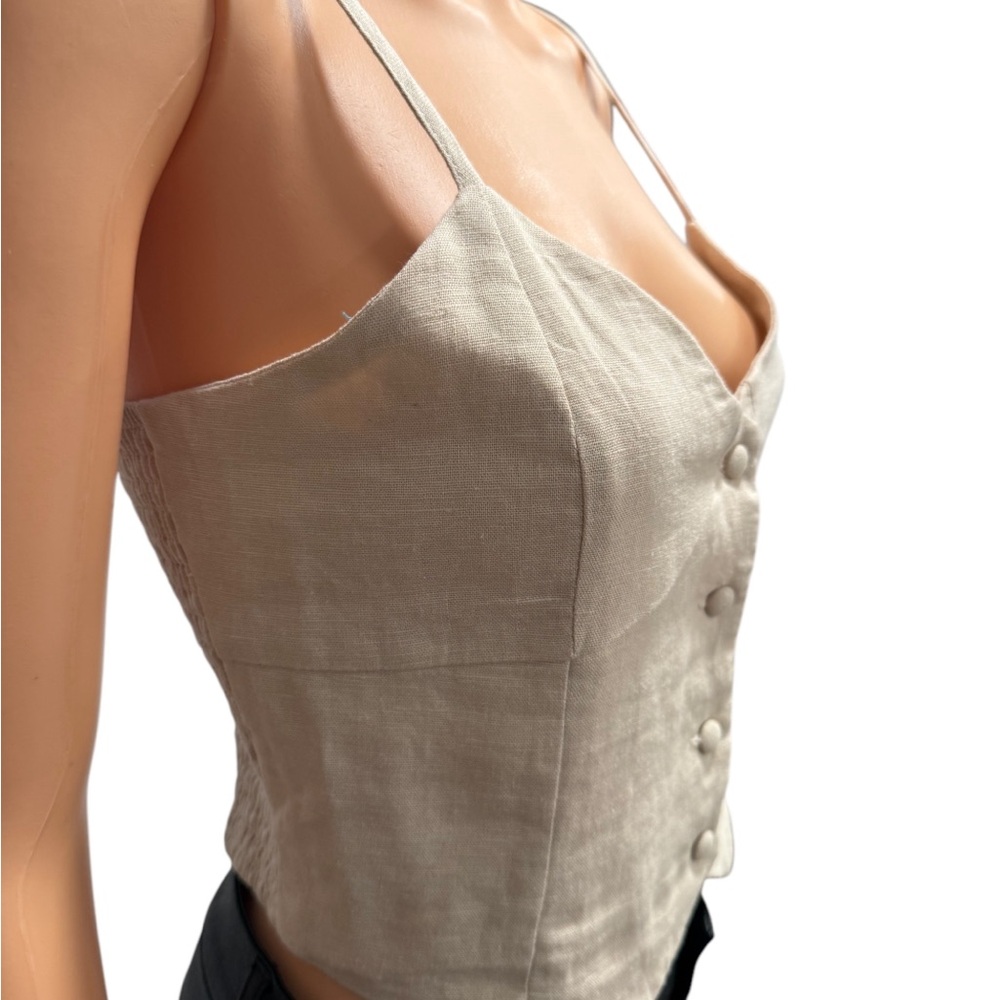 LOVE TREE Linen Blend Pretty Button Top NWT Size Medium - Picture 5 of 8